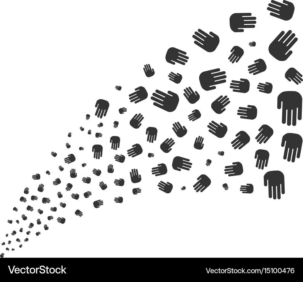 Stop hand source stream vector image