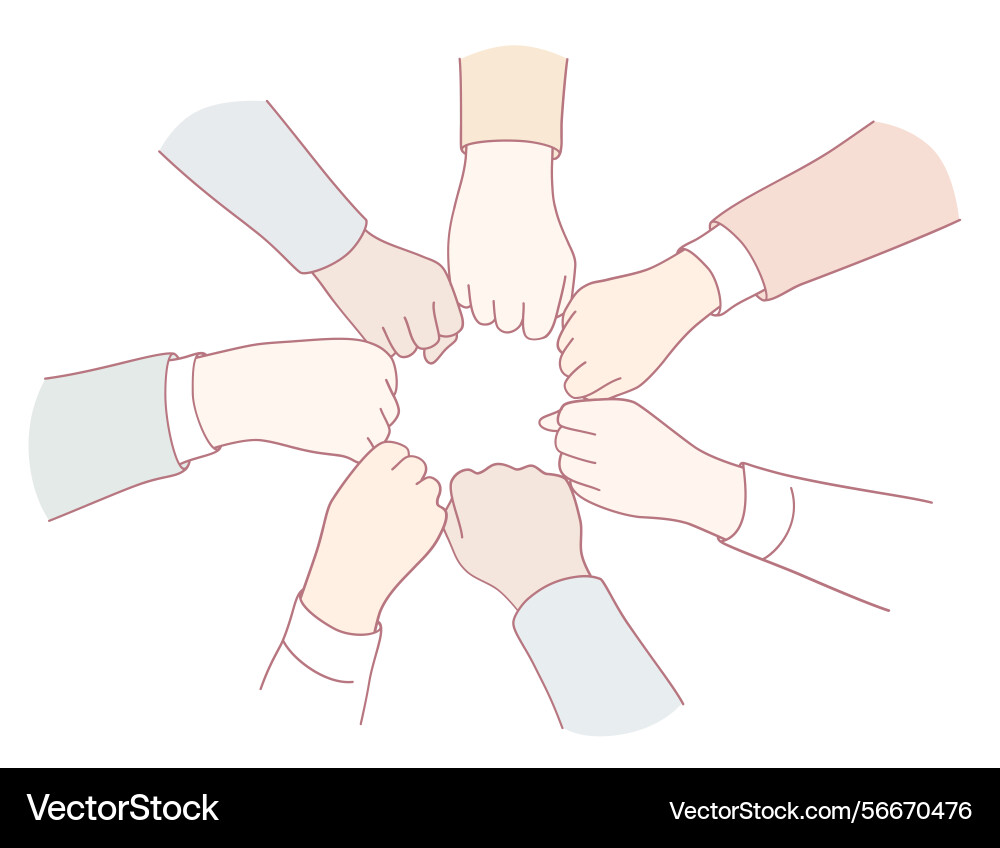 Unity in action fist bump collaboration Vector Image