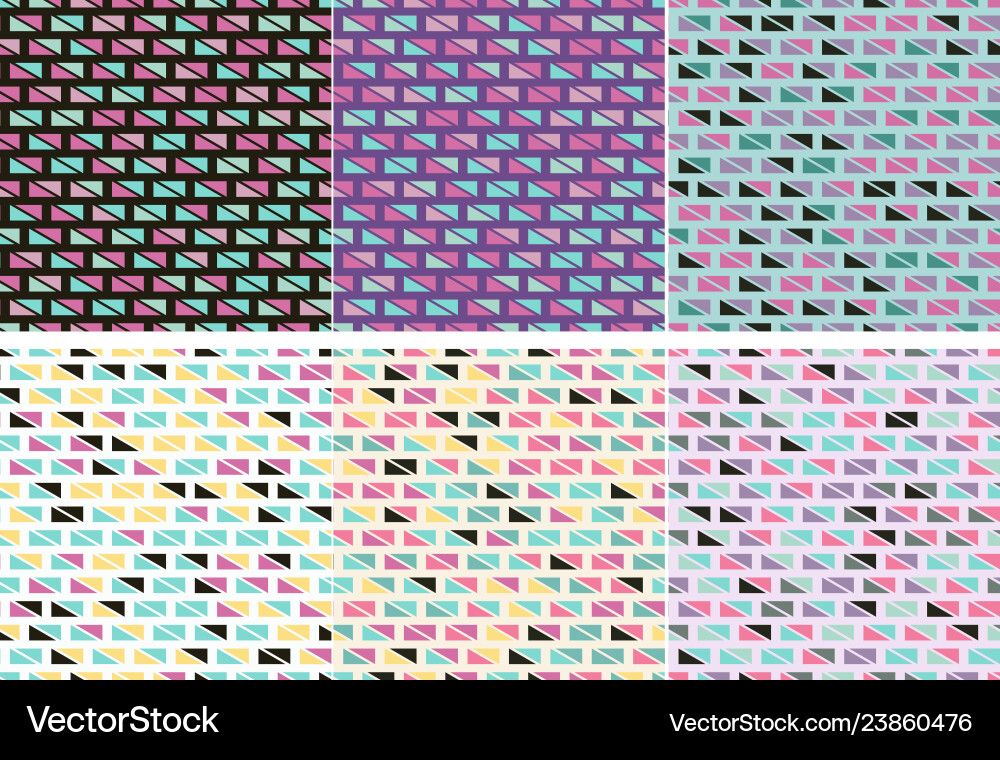 Webset of seamless patterns with colored bricks Webset of seamless patterns with colored bricks vector image
