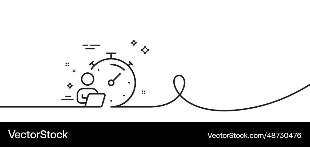 Work timer line icon task stopwatch time sign Work timer line icon task stopwatch time sign vector image