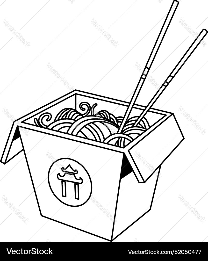 A box with chinese food Royalty Free Vector Image