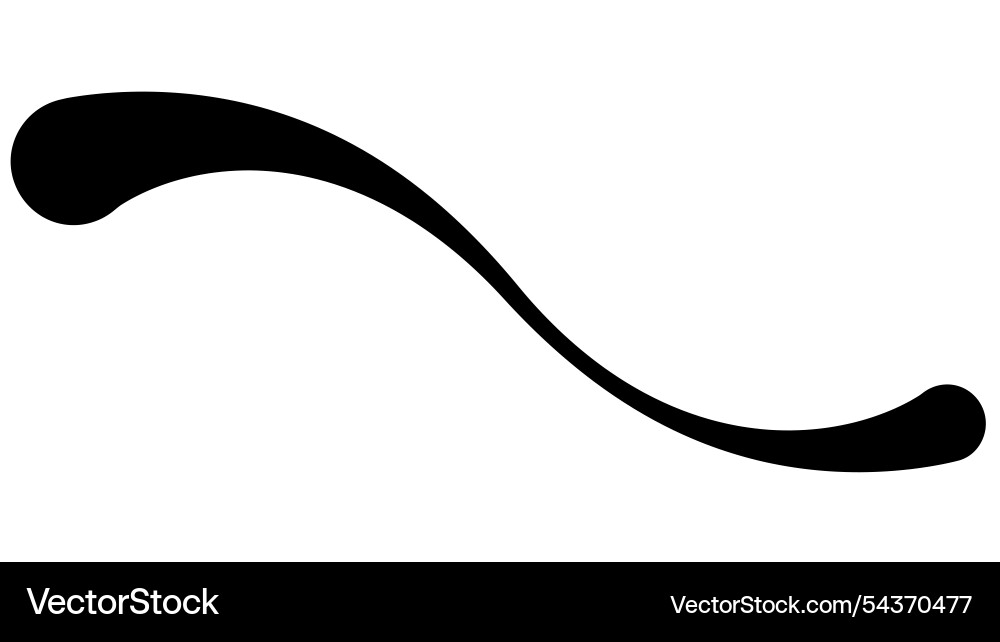 Black swirl curve shape line dynamic vector image