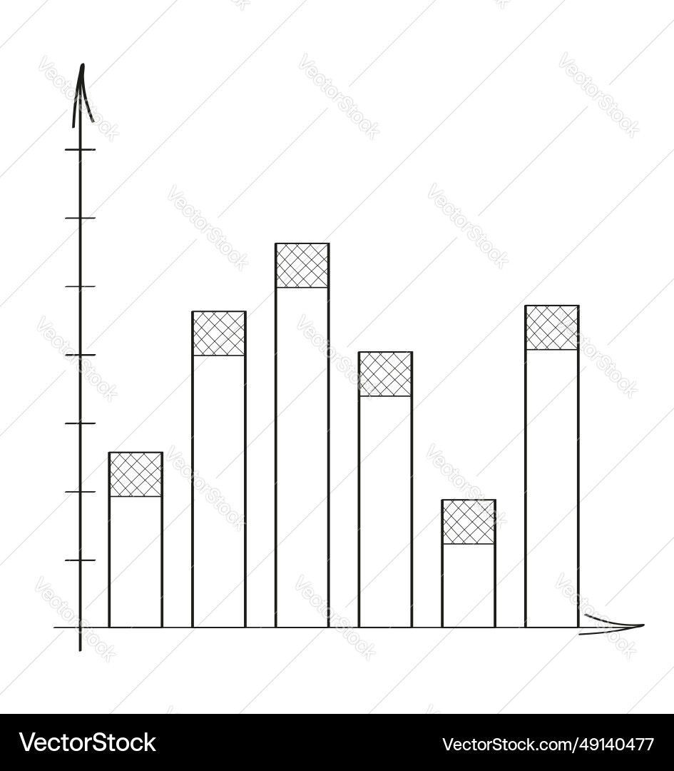 Chart graph in doodle style approximation Chart graph in doodle style approximation vector image