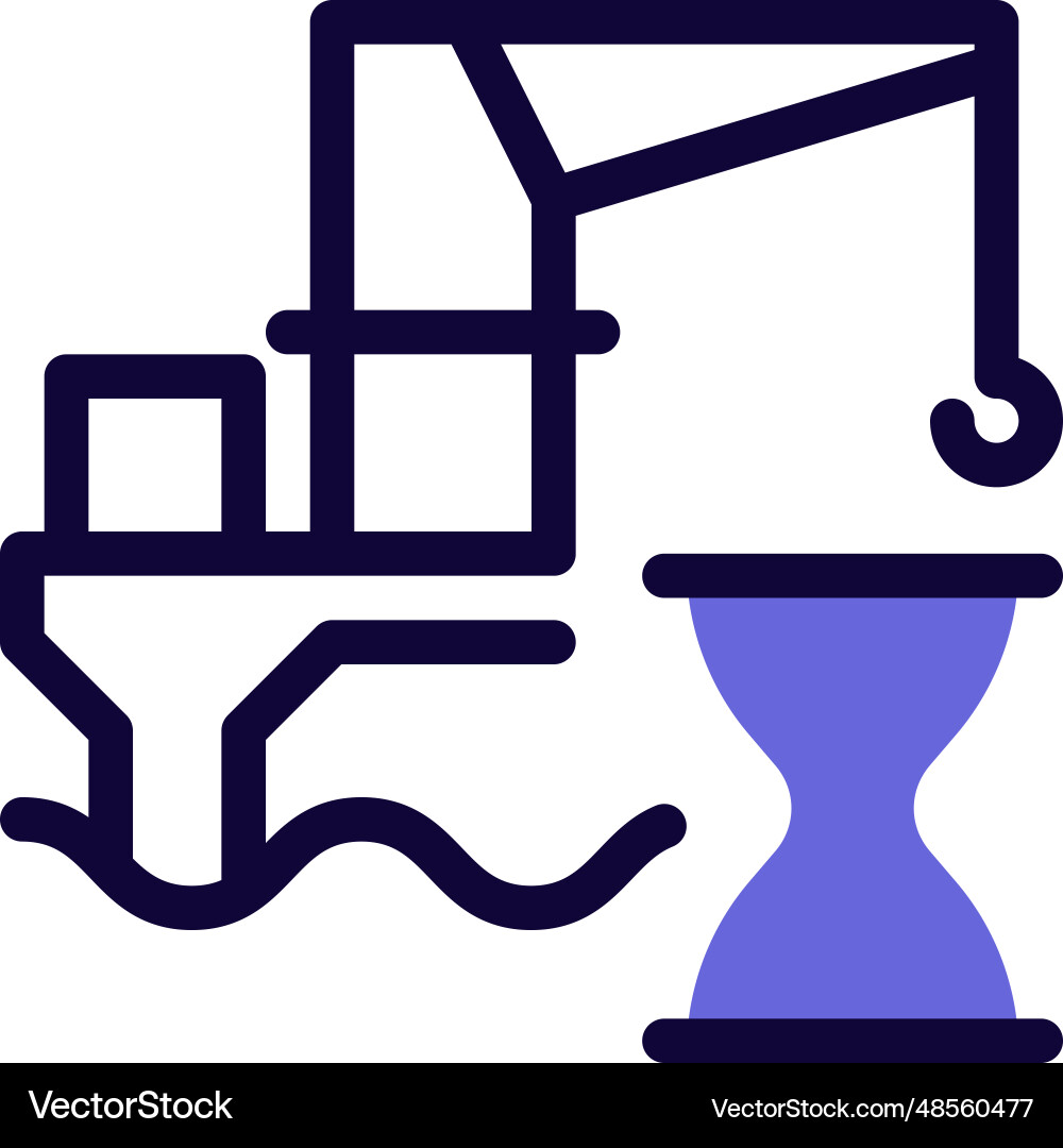 Crane for sea mining with more output in less time Vector Image