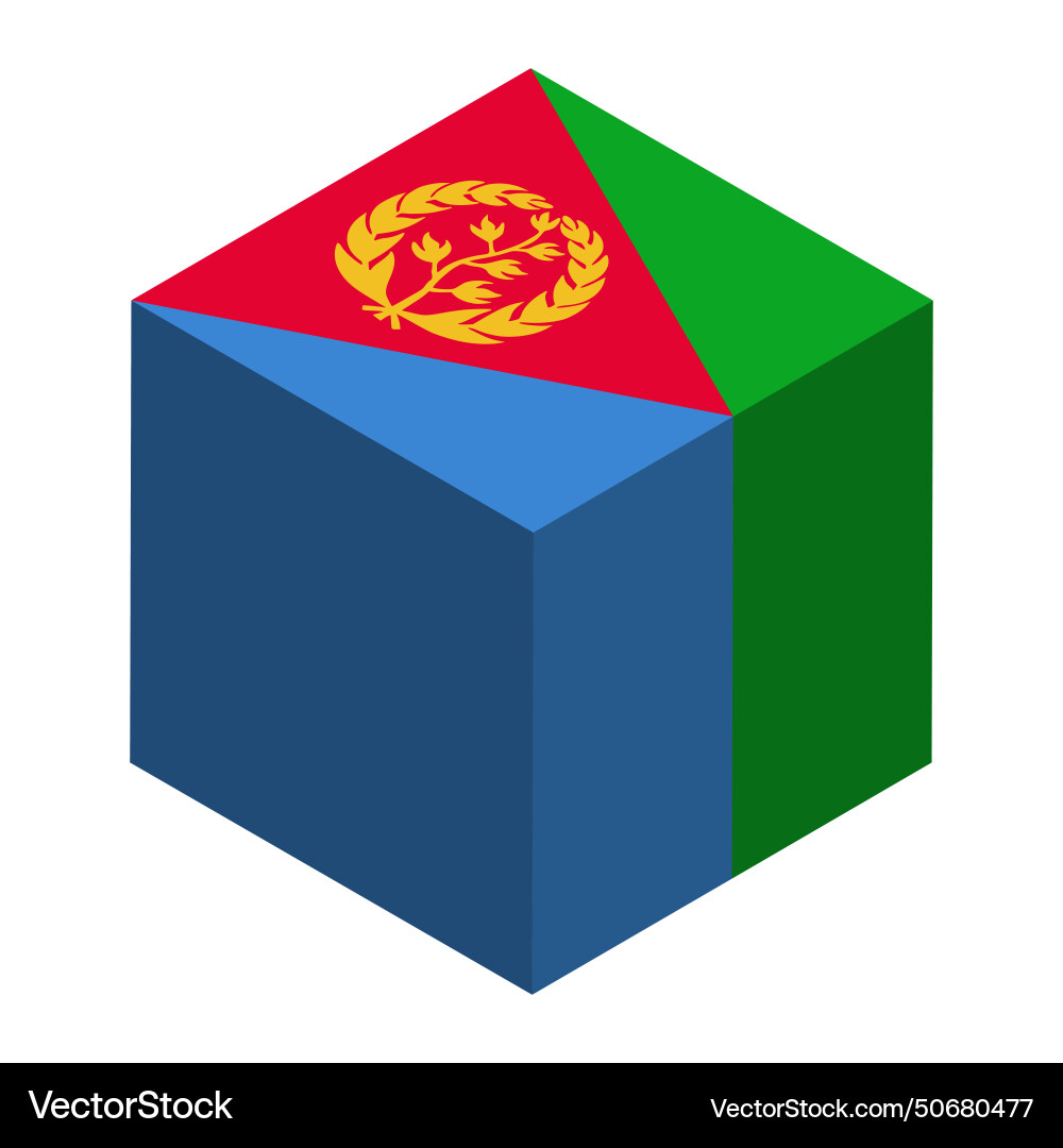 Cube Flagge von eritrea Cube Flagge von eritrea vektorbild