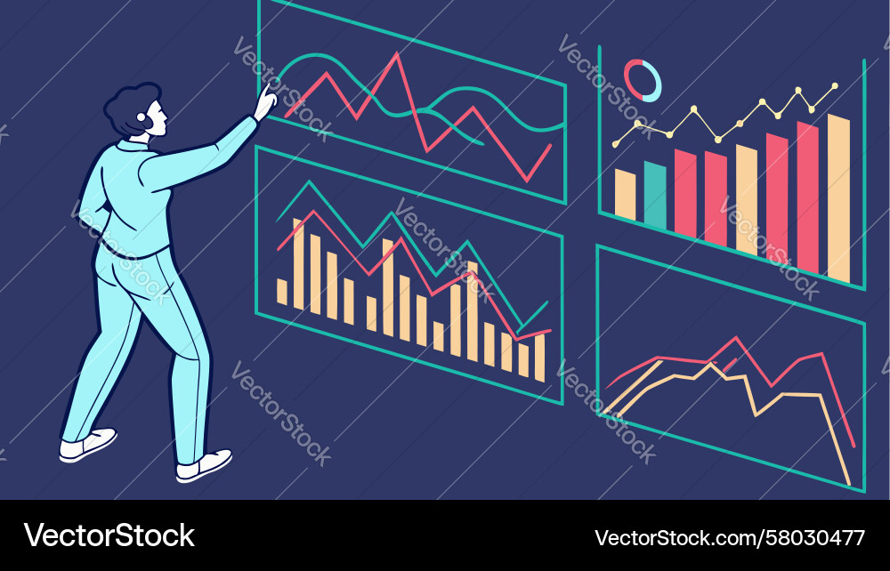 Data Analysis & Visualization Vector Image