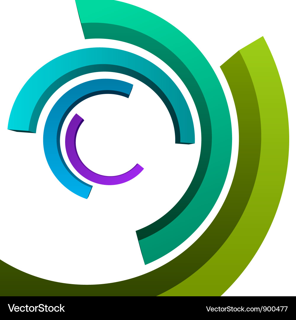 Dynamic 3D Circle Rings Background Vector Image