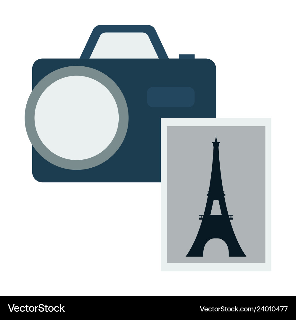 Eiffel tower with photo camera Eiffel tower with photo camera vector image