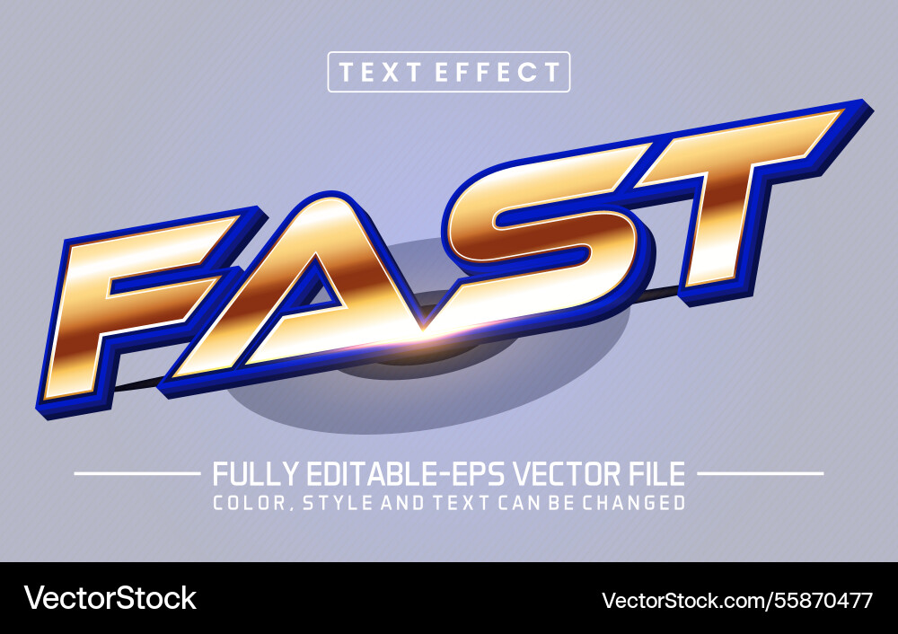Fast font text effect editable Fast font text effect editable vector image