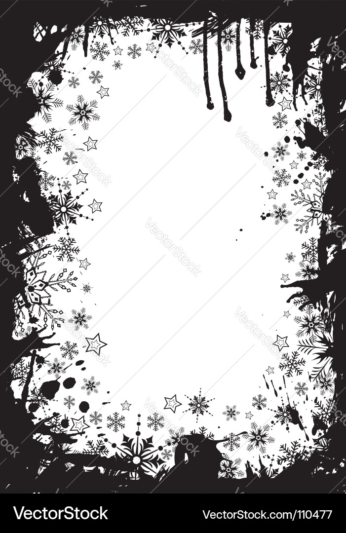 Grunge christmas frame vector image