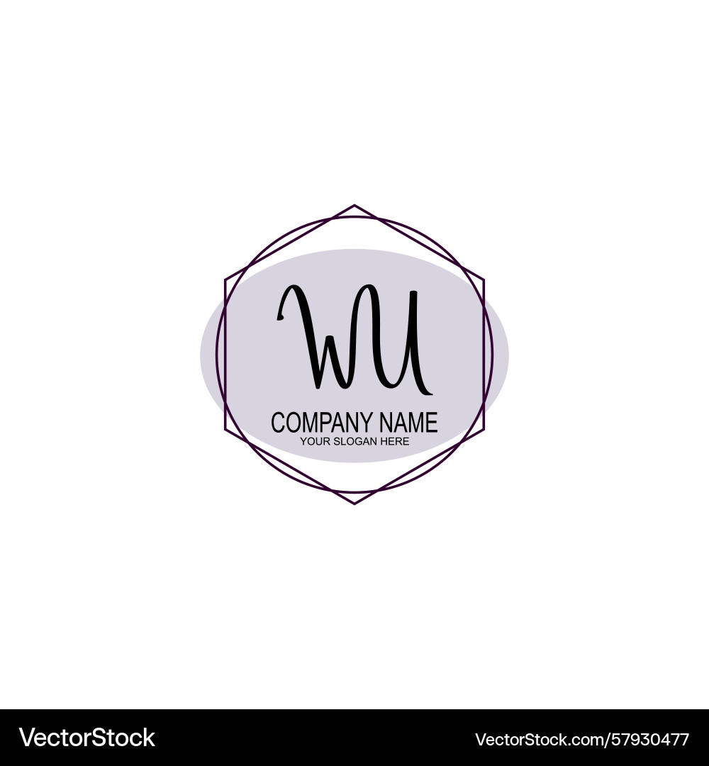 Handwriting logo concepts with initial wu Vector Image