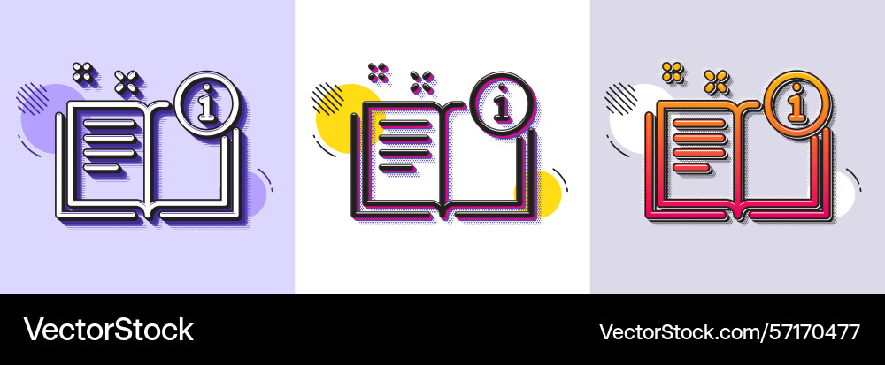 Instruction line icon user manual sign halftone Instruction line icon user manual sign halftone Vector Image