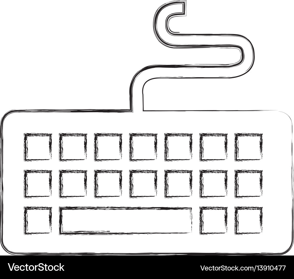 Keyboard computer isolated icon Vector Image