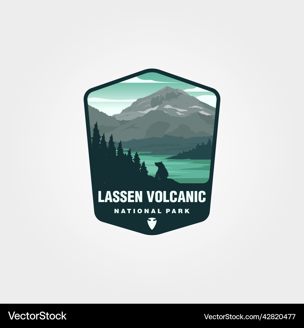 Lassen volcanic logo patch design us national Lassen volcanic logo patch design us national vector image