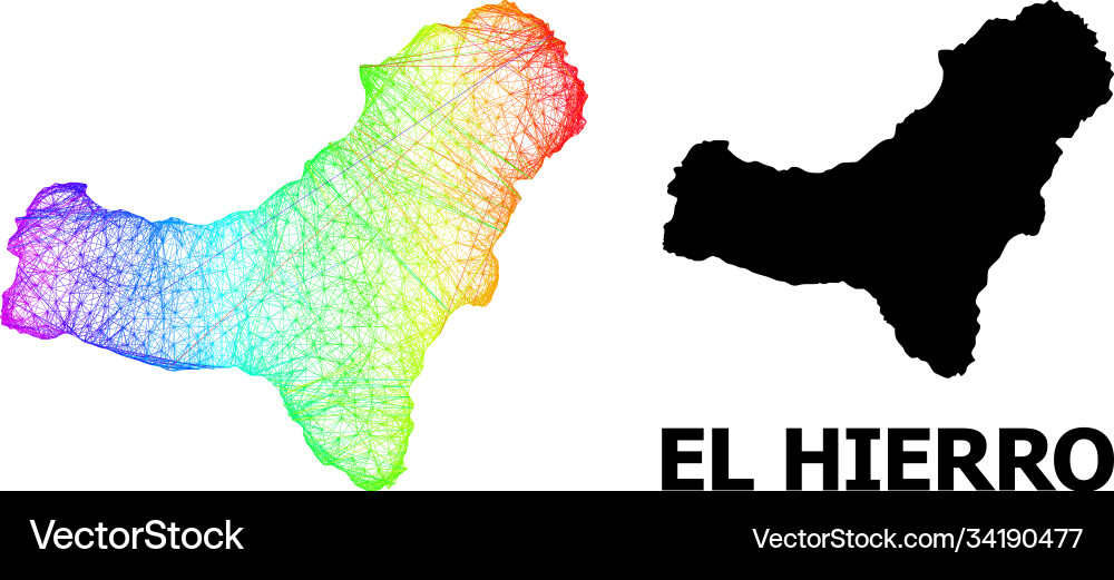 Linear map el hierro island with spectral Linear map el hierro island with spectral vector image