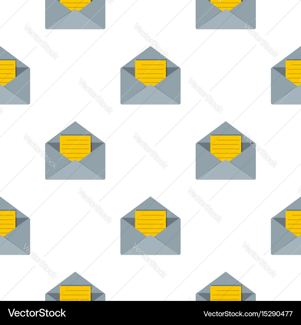 Open envelope with lined sheet of paper pattern vector image
