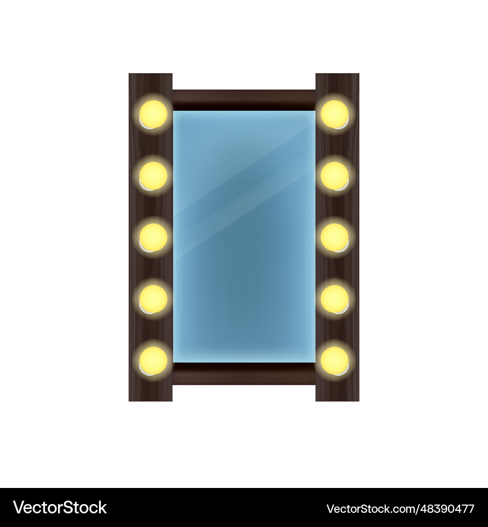 Realistic detailed 3d makeup mirror Realistic detailed 3d makeup mirror vector image