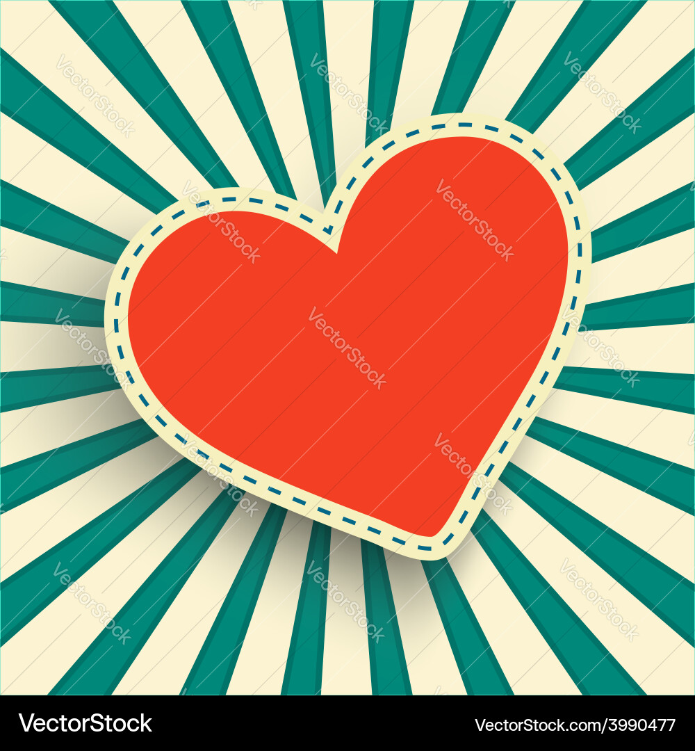 Retro Heart Frame Background vector image