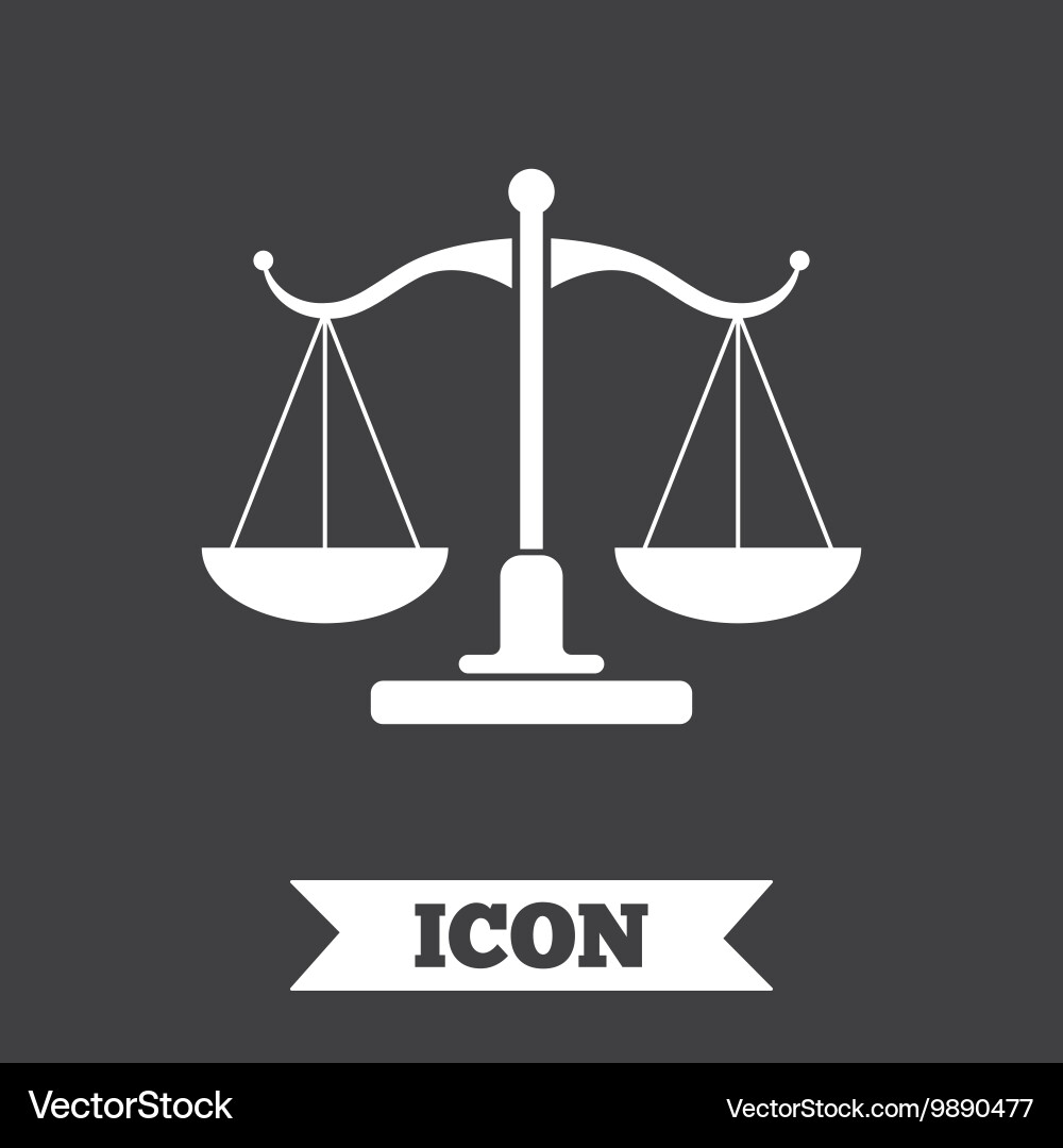 Scales of Justice Icon – Royalty-Free Vector | VectorStock, image size:1000x1080