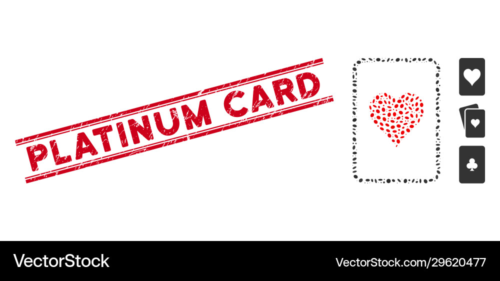 Scratched platinum card line seal and mosaic Scratched platinum card line seal and mosaic vector image