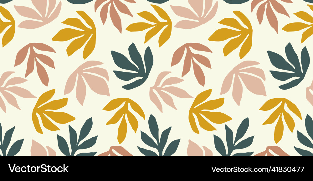 Simple seamless pattern with abstract leaves Simple seamless pattern with abstract leaves vector image