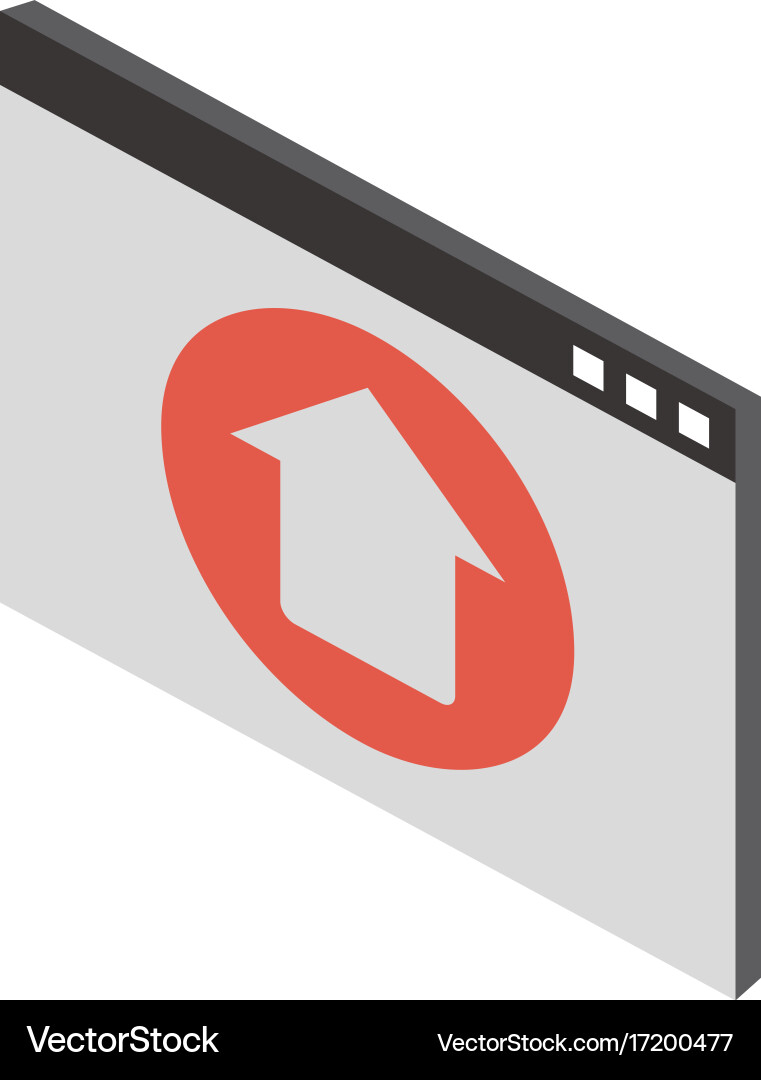 Website or tab with upwards arrow icon image vector image