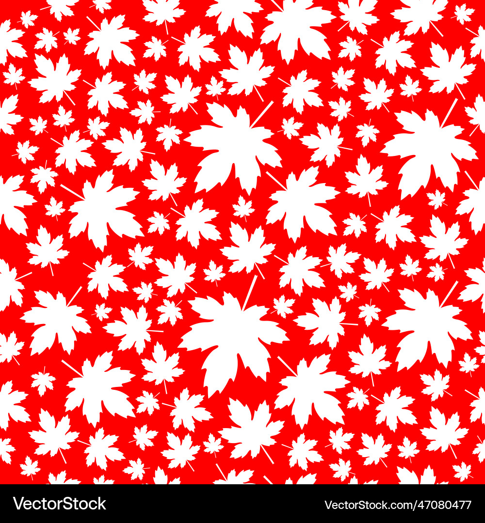 White and red maple leaf seamless pattern White and red maple leaf seamless pattern vector image
