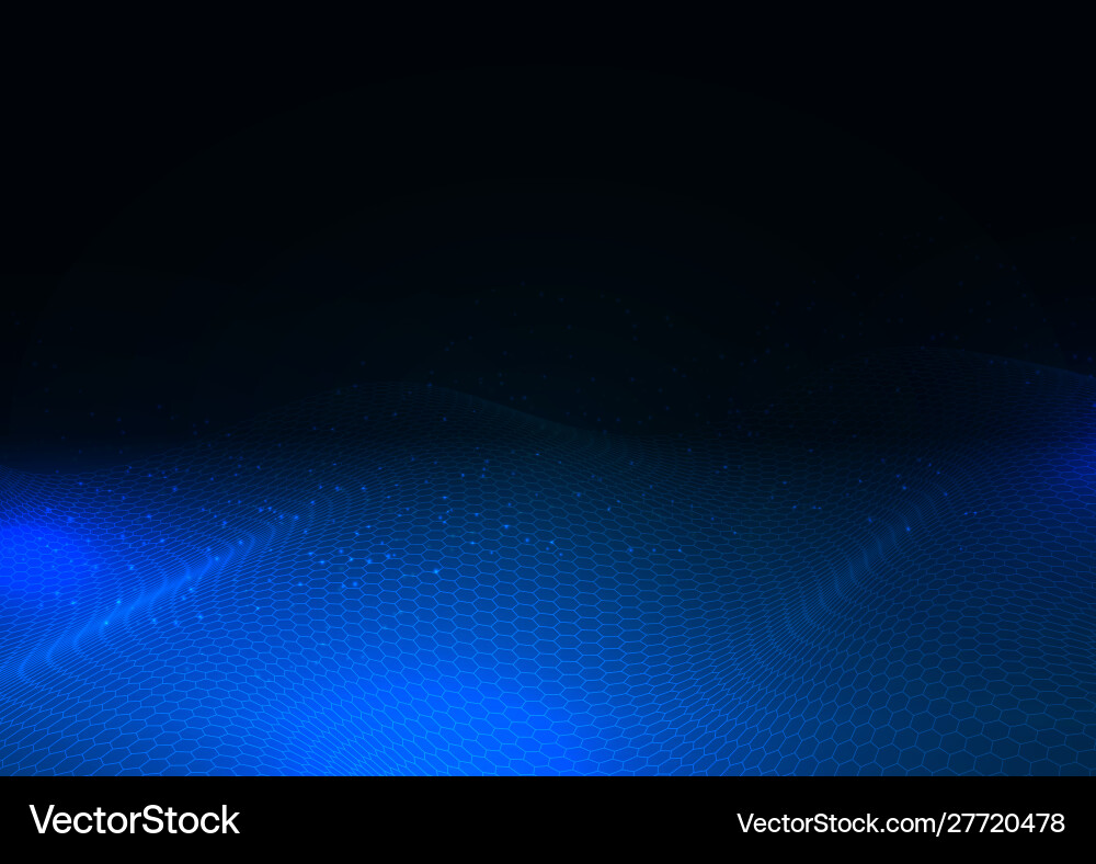 Abstract background with flowing hexagonal grid vector image