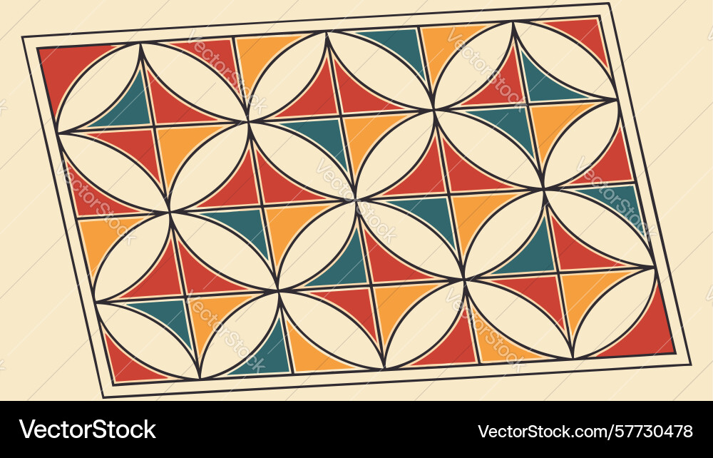 Abstract geometric square quilt pattern design vector image