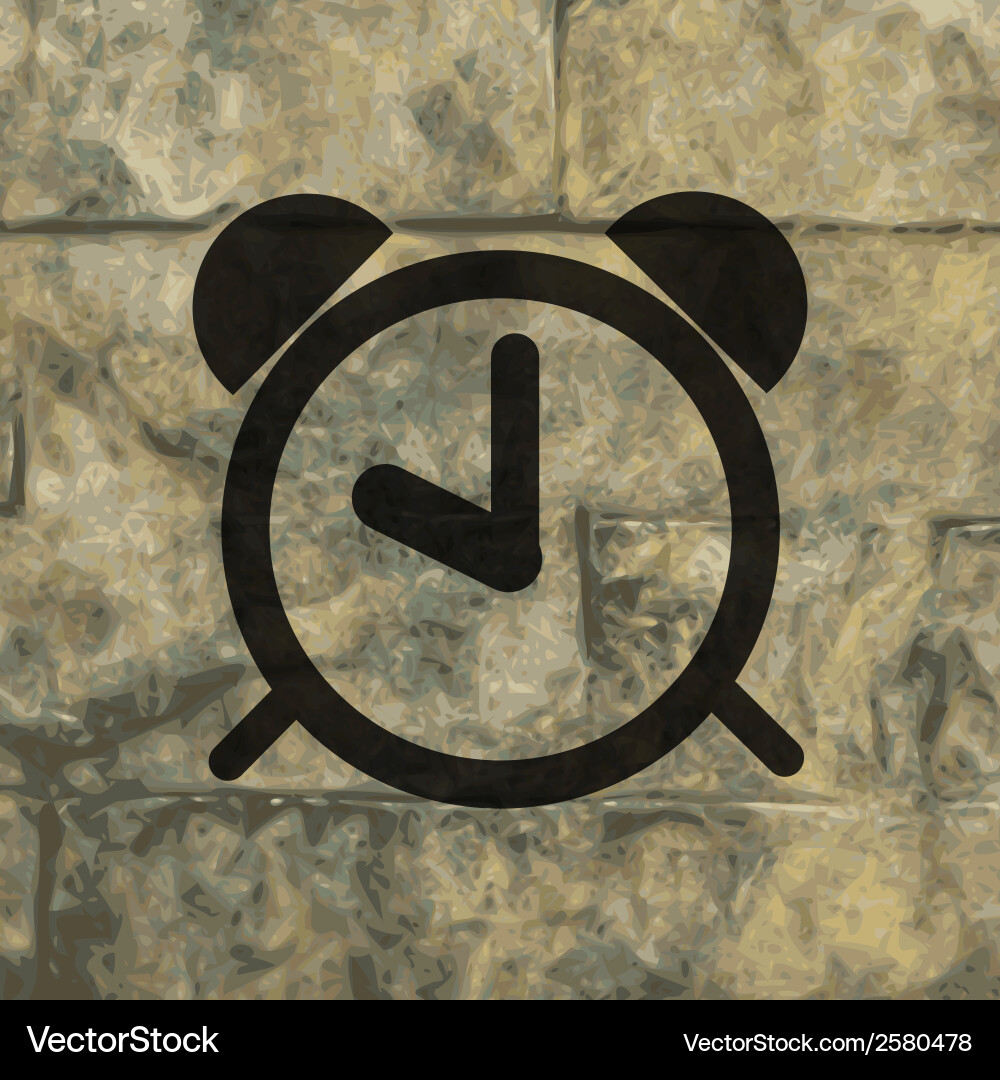 Alarm clock flat modern web button and space vector image