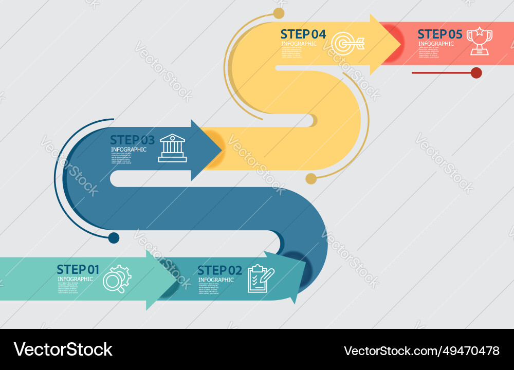 Business data visualization horizontal steps Business data visualization horizontal steps vector image