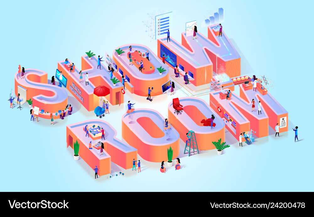 Business showroom promotion typography banner Business showroom promotion typography banner vector image