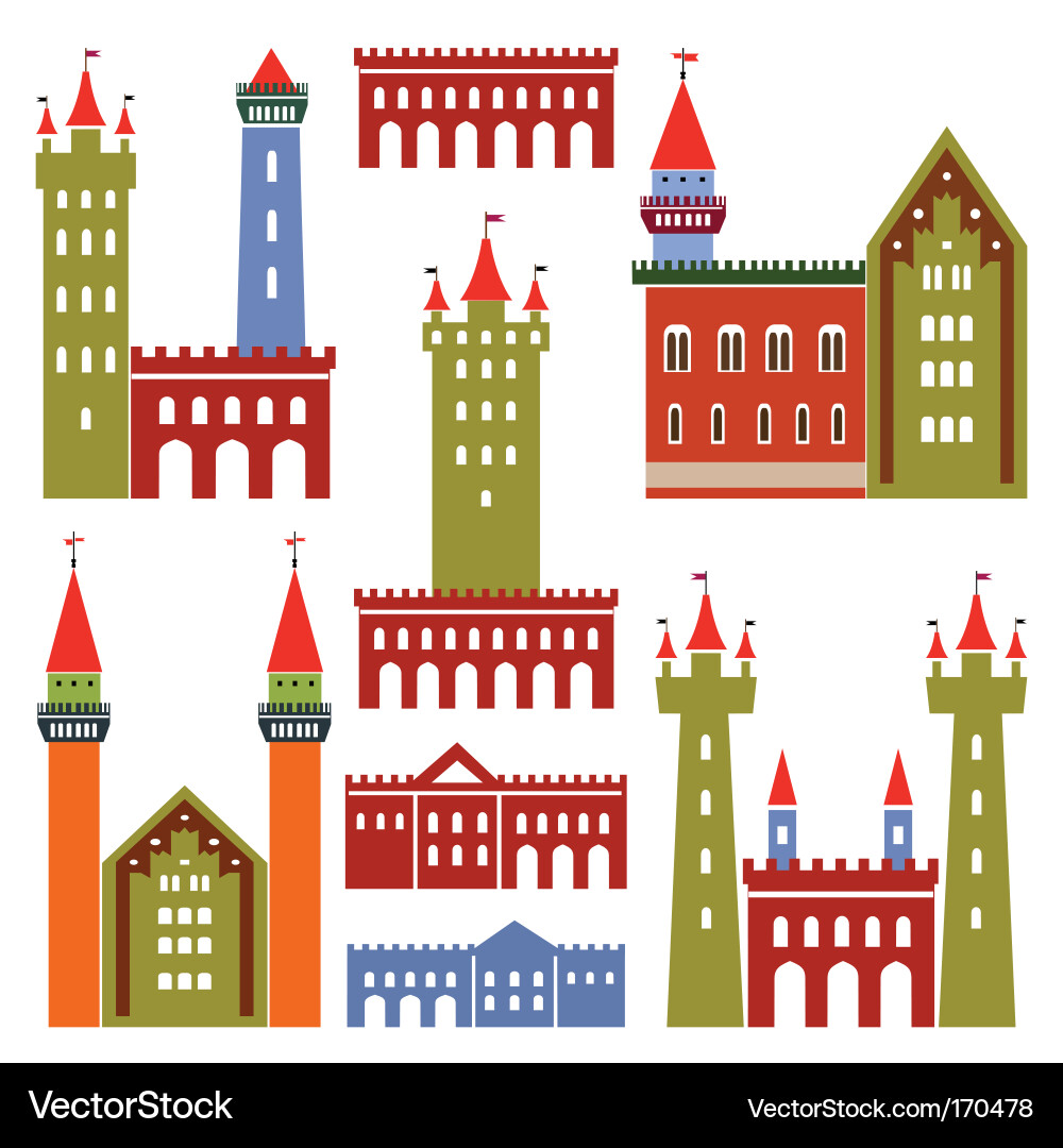 Castle Architecture Collection vector image