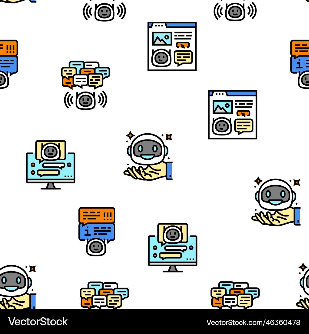 Chat bot robot service online seamless Chat bot robot service online seamless vector image