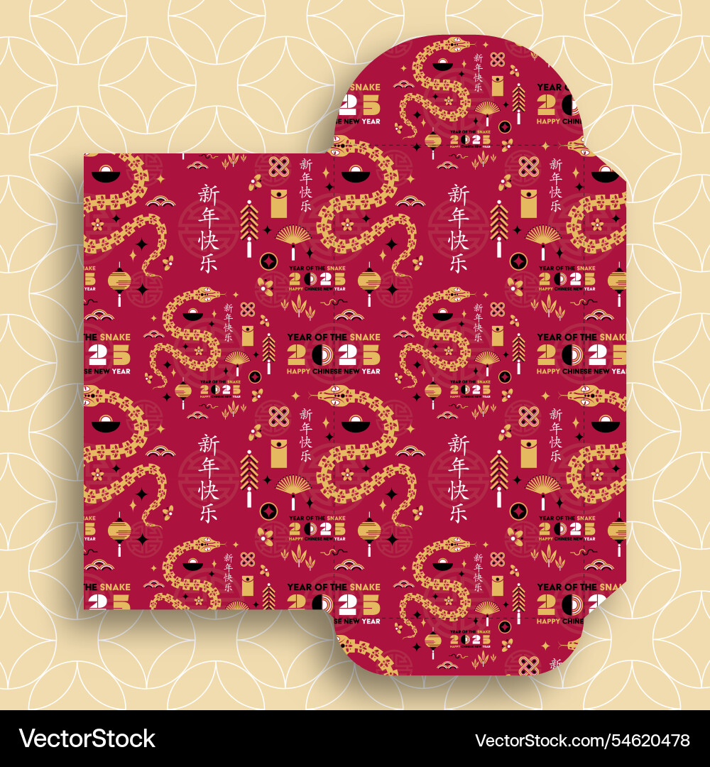 Chinese new year 2025 lucky red envelope money Chinese new year 2025 lucky red envelope money vector image