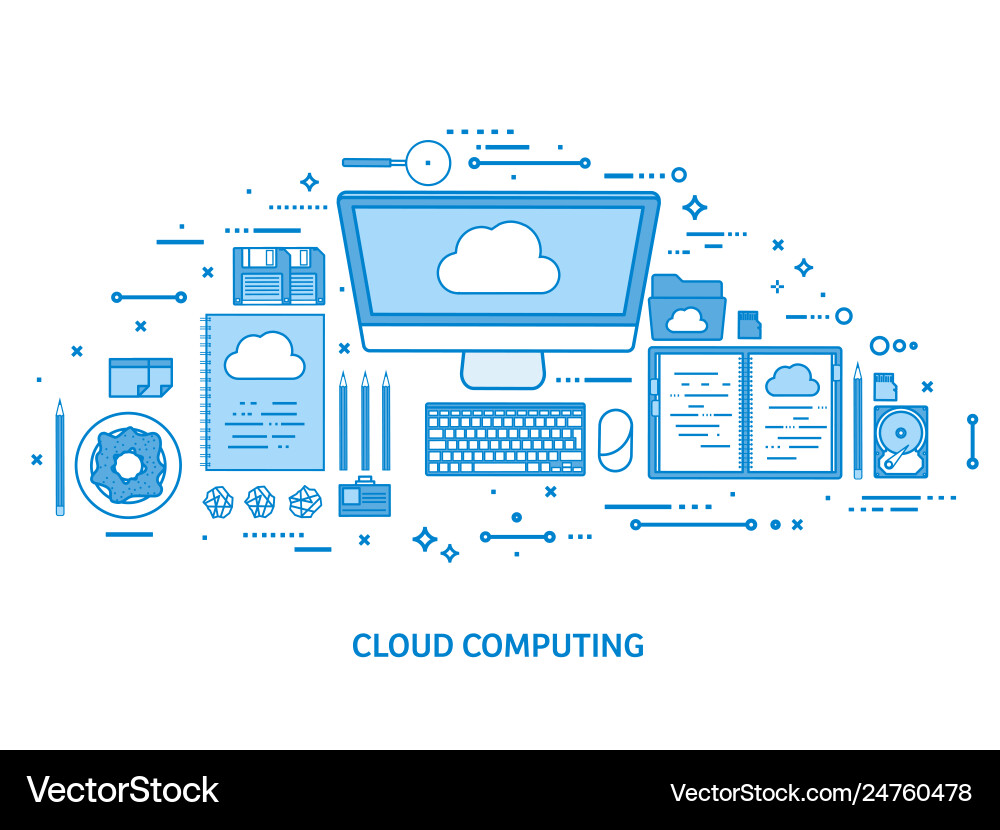 Cloud Computing Media Datenserver Web-Speicher Cloud Computing Media Datenserver Web-Speicher vektorbild