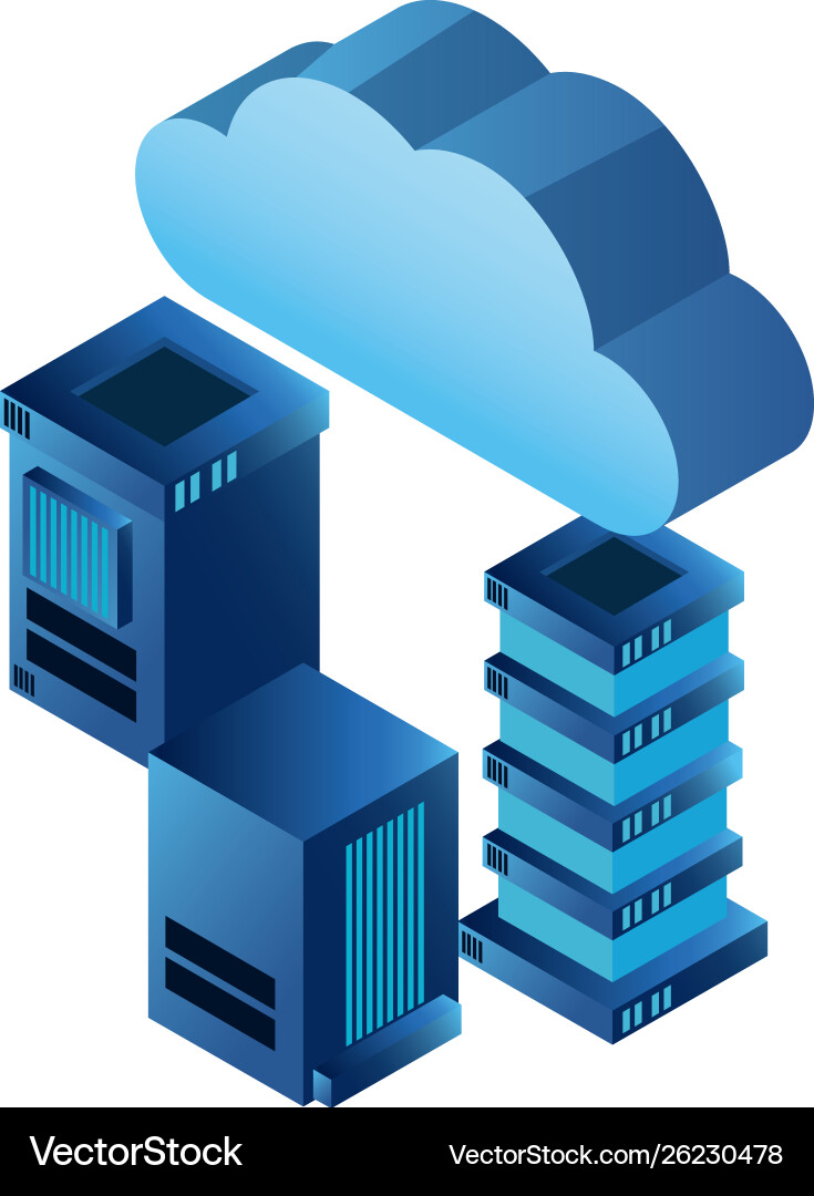 Cloud computing technology 3d symbol Cloud computing technology 3d symbol vector image