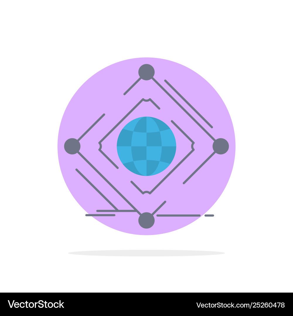Complex global internet net web flat color icon Complex global internet net web flat color icon vector image