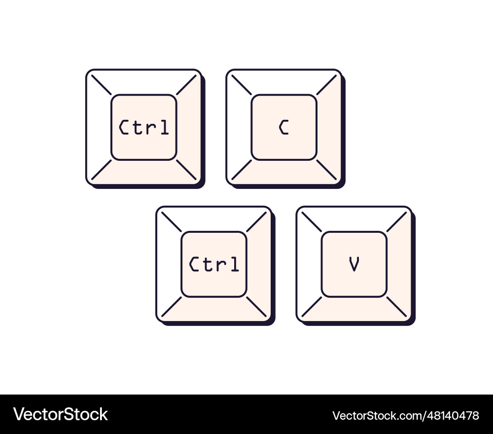 Ctrl c and v keyboard buttons control keys Ctrl c and v keyboard buttons control keys vector image