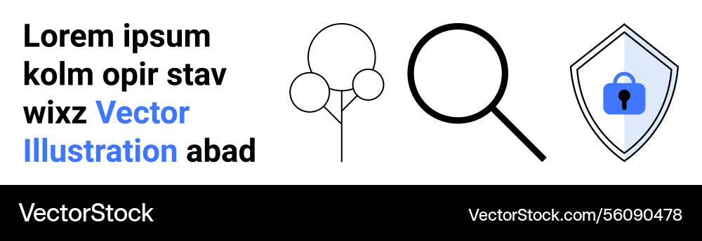 Data search and security elements with minimalist vector image