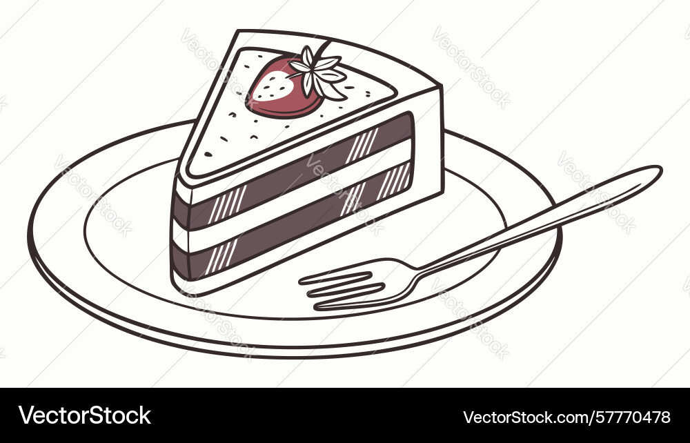 Delicious slice of cake design generative ai Vector Image
