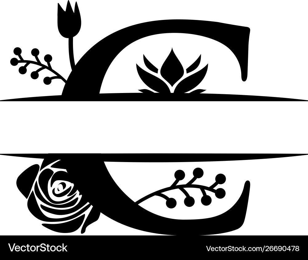 Elegant Monogram Letter Split Template Royalty Free Vector