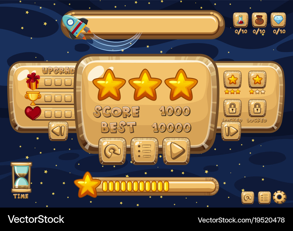 Game design with space in background Vector Image