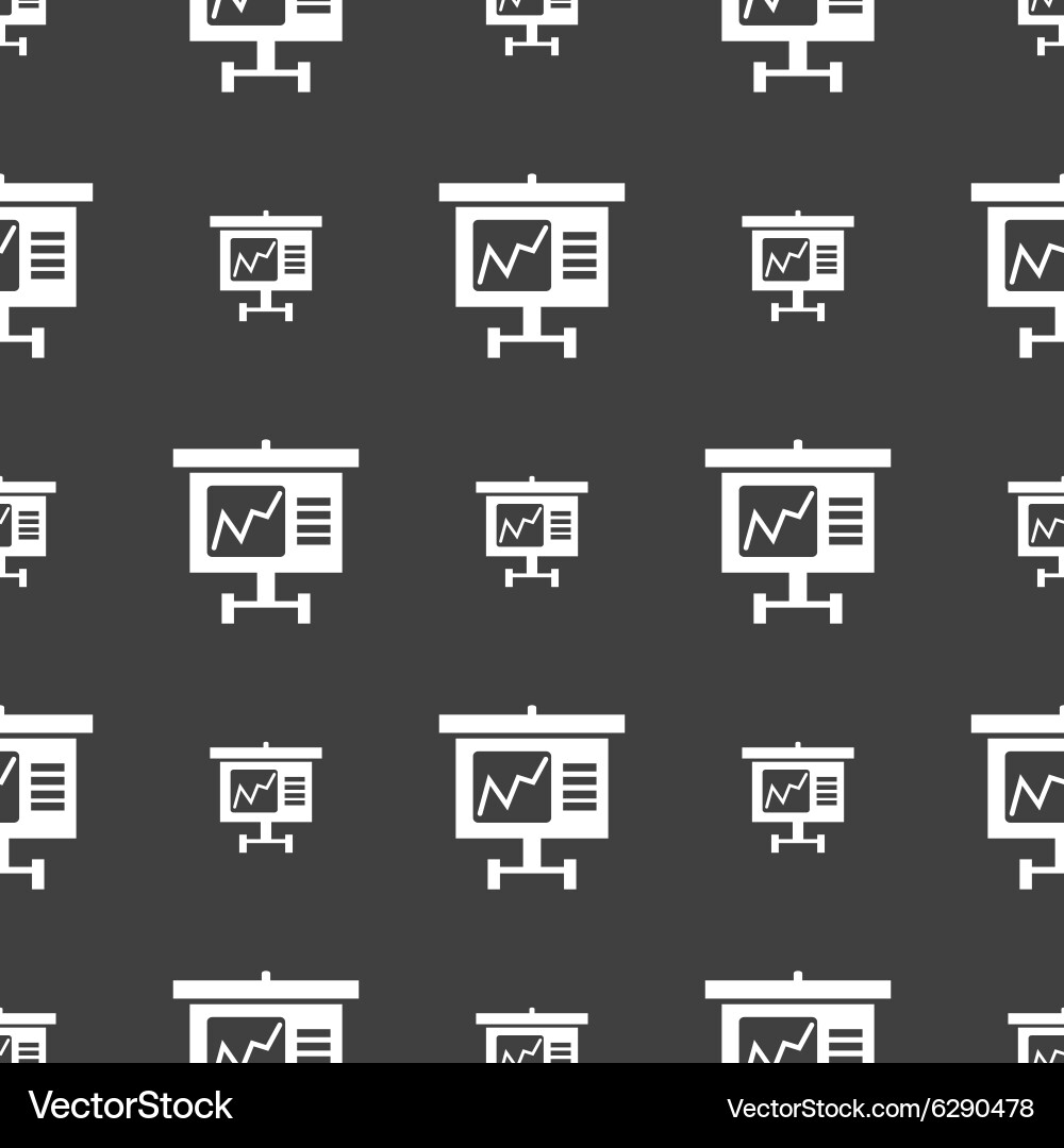 Graph icon sign seamless pattern on a gray vector image