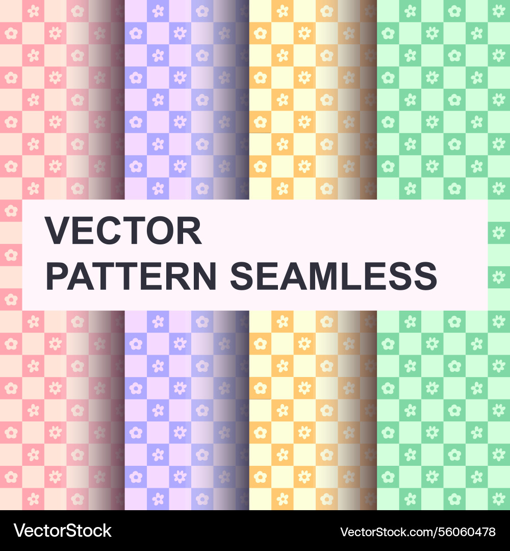 Groovy seamless patterns with funny happy Vector Image