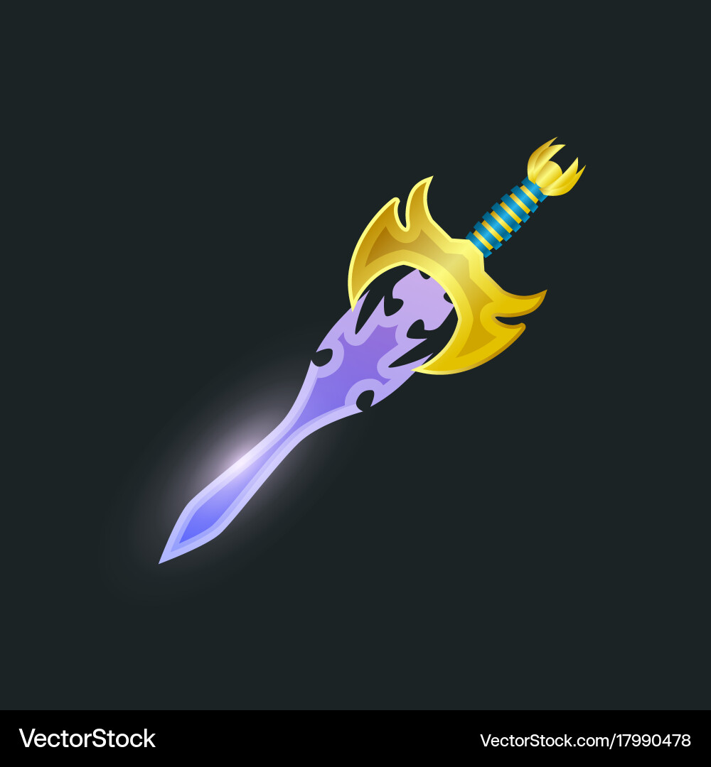 Magic broadsword isolated game element Vector Image