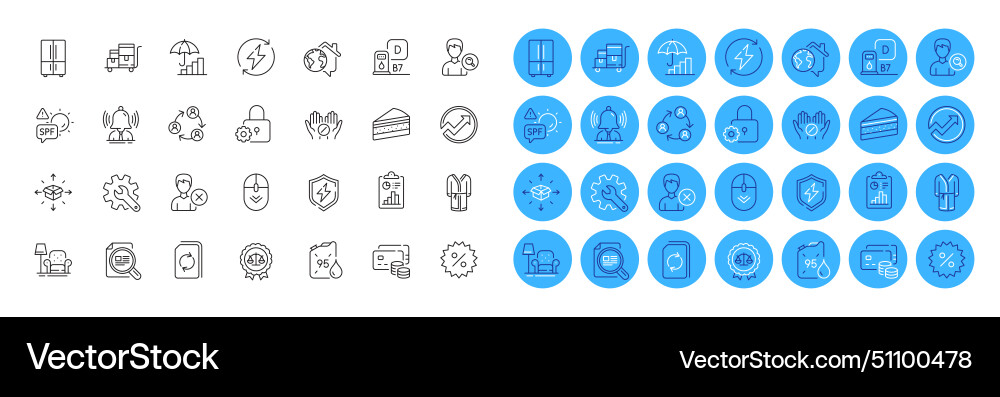 Medical tablet cake and audit line icons pack Medical tablet cake and audit line icons pack vector image
