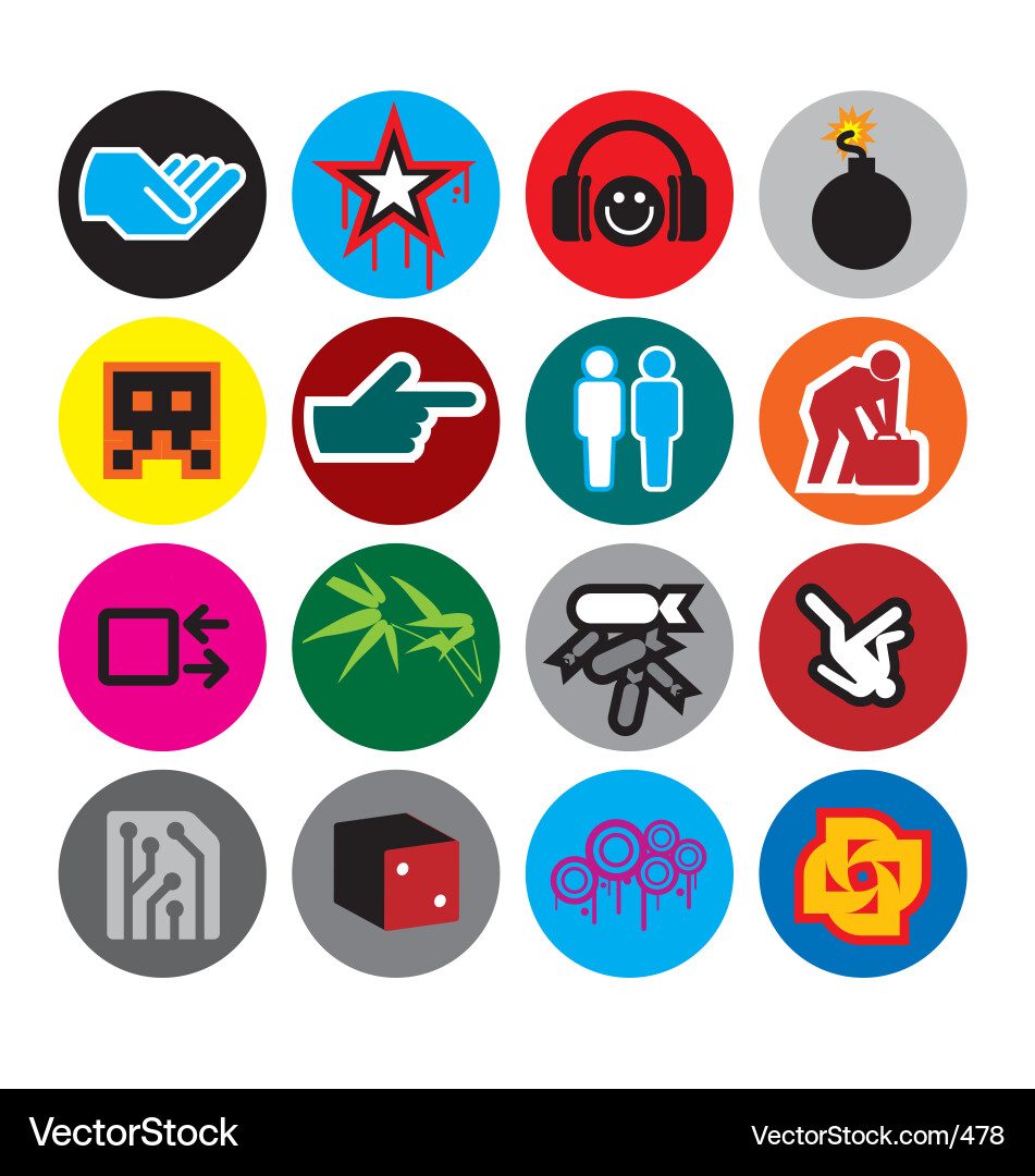 Modern Icon Set - Circular Elements vector image
