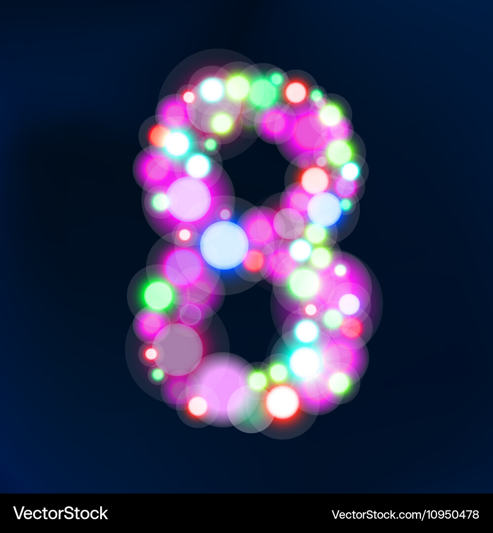 Number from bokeh lights Vector Image