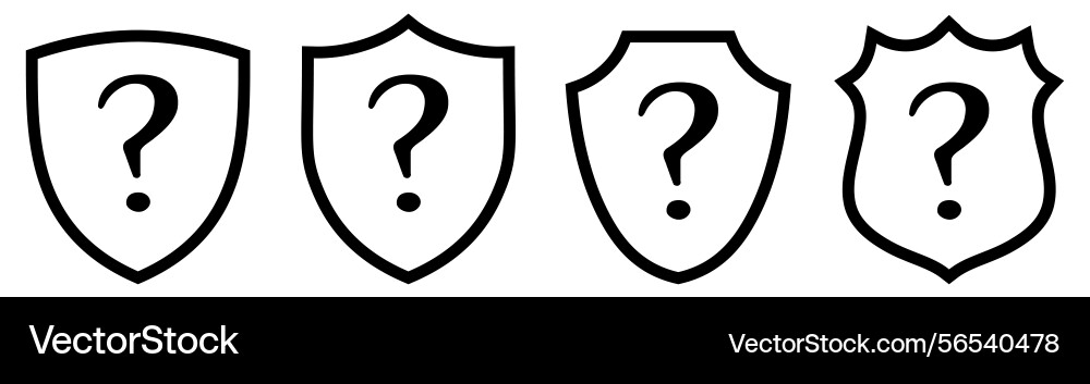 Question mark icon inside shield different vector image